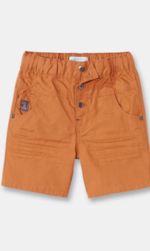 Short camel en toile uni