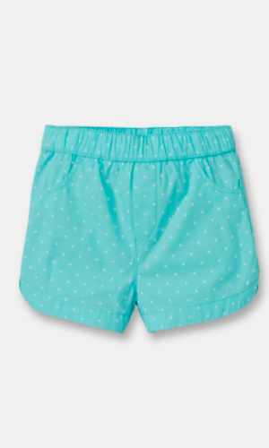 short turquoise à pois blancs